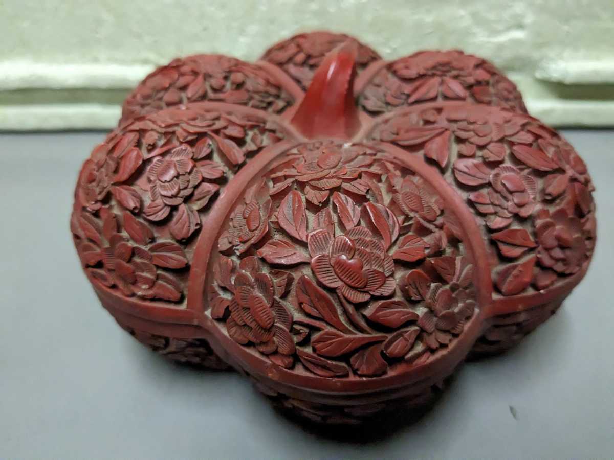 古玩 堆朱 中国美術 中国 菓子器 漆器 　