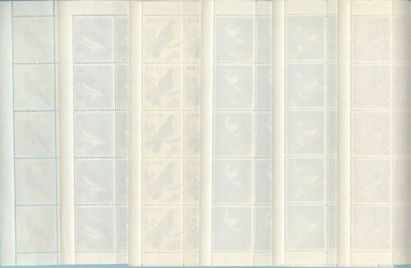 単片揃い 鳥シリーズ 6種完 額面60円 1963年～1964年発行の画像2