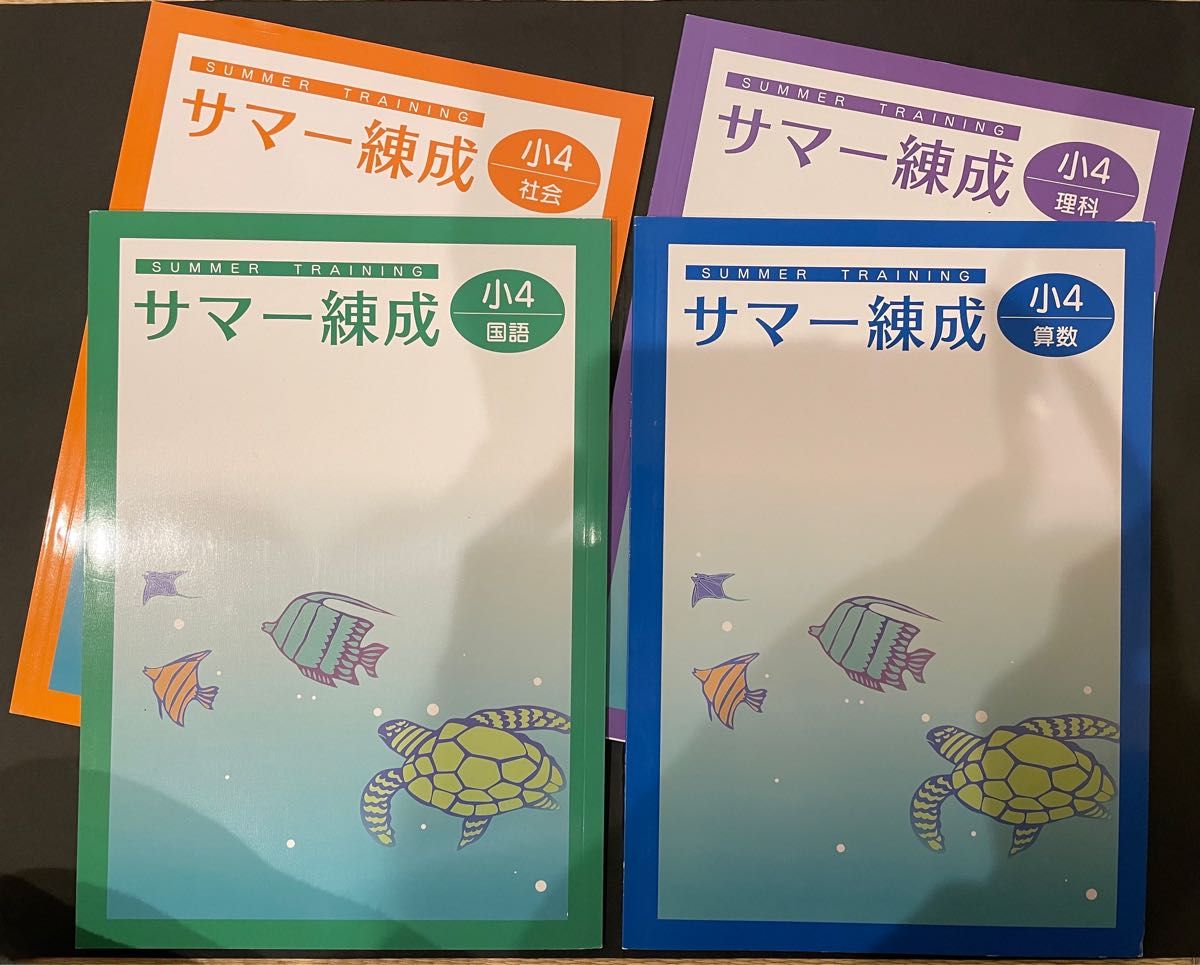 塾用教材　小学4年 サマー錬成　国語　算数　社会　理科　4冊セット