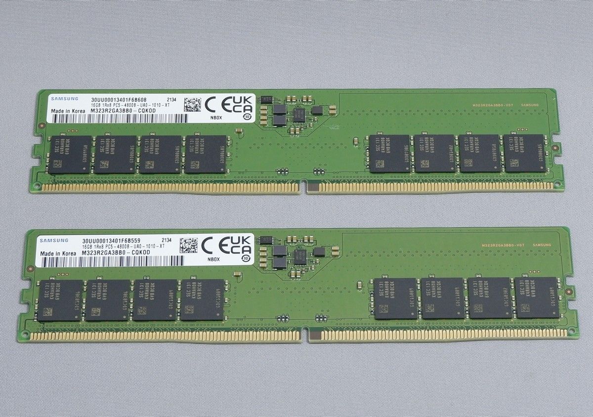 SAMSUNG DDR5-4800 16GB×2枚 計32GB　ASUS