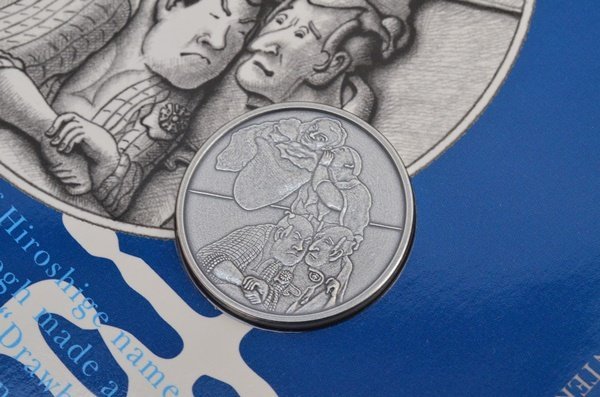 2002年 国際コイン デザイン コンペティション 純銀 メダル 東洋と西洋 30ｍｍ 銀いぶし仕上の画像3