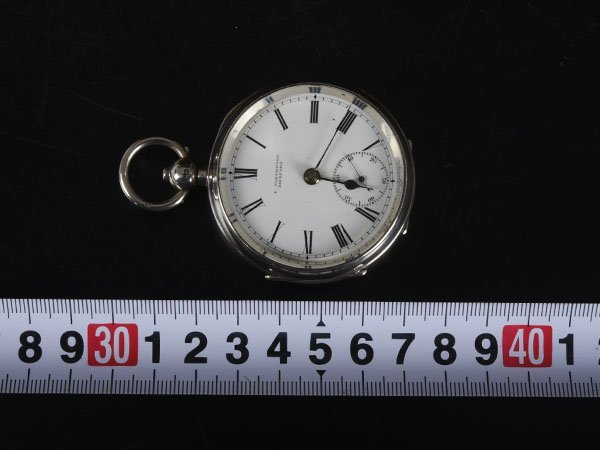 【加】1196e 英国製 E.NORTHWOOD BIDEFORD 銀製 手巻き 懐中時計の画像4