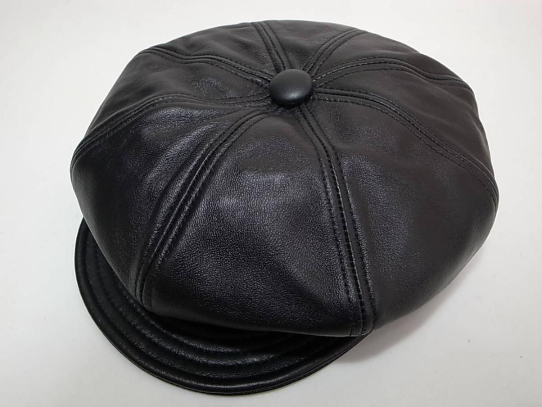 [ free shipping prompt decision ]New York Hat New York Hat NewYorkHat USA made Lambskin Spitfire real leather made leather material Casquette black M new goods America made 