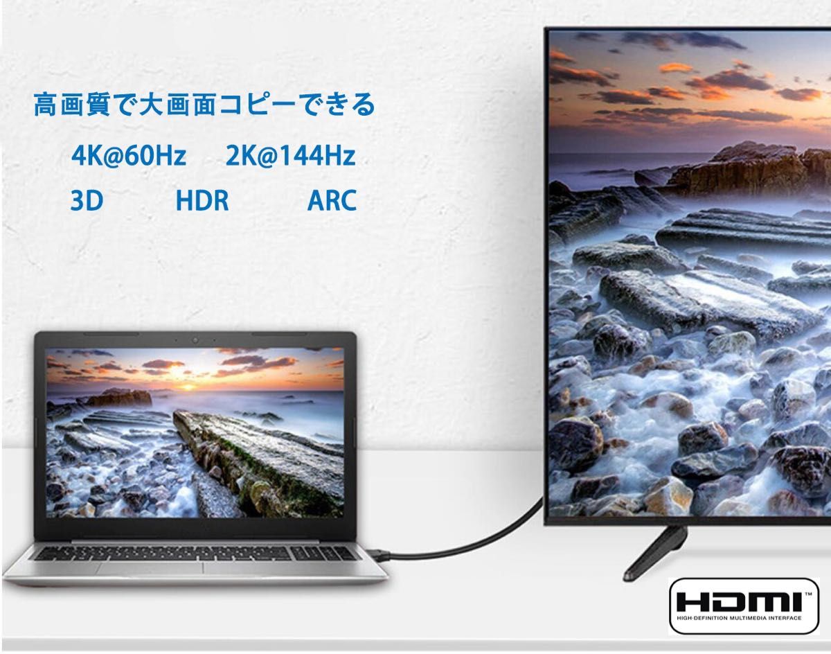 高品質HDMI ケーブル1m VER2.0 金メッキ 2K 4K対応