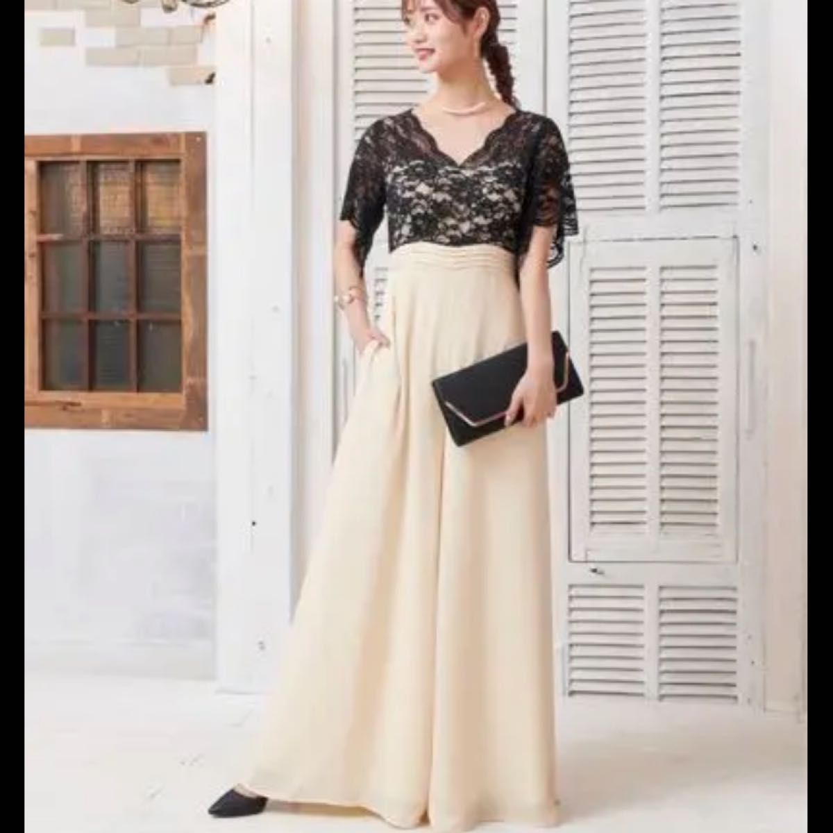 DRESS LAB 新品未使用 レーストップスオールインワンワイドパンツ
