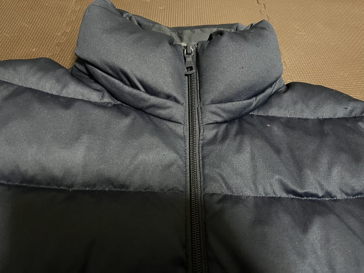  beautiful goods Uniqlo, double fastener, down 80% feather 20% dark blue long down jacket size M