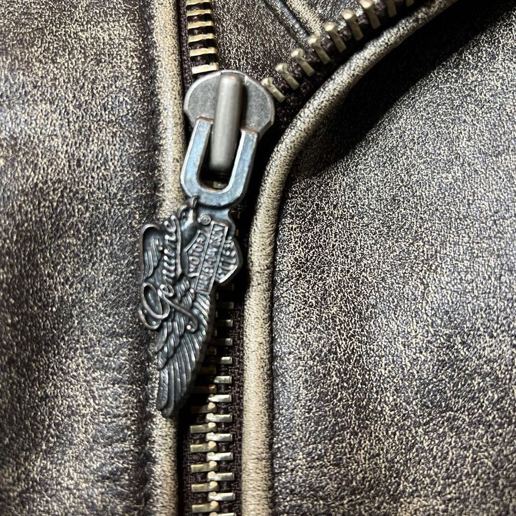 即決 HARLEY DAVIDSON HDC L ライダースジャケット エイジング 即決 HARLEY DAVIDSON HDC L ライダースジャケット エイジング