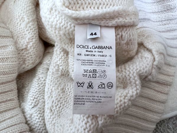 代引き人気 定価50万超 DOLCEGABBANA カシミア100% ケーブルニット