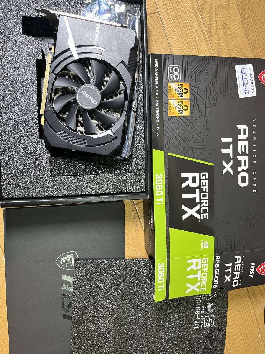 箱付き】【動作確認済み】【最落なし】MSI Geforce RTX 3060 TI AERO ITX 8G OC LHR