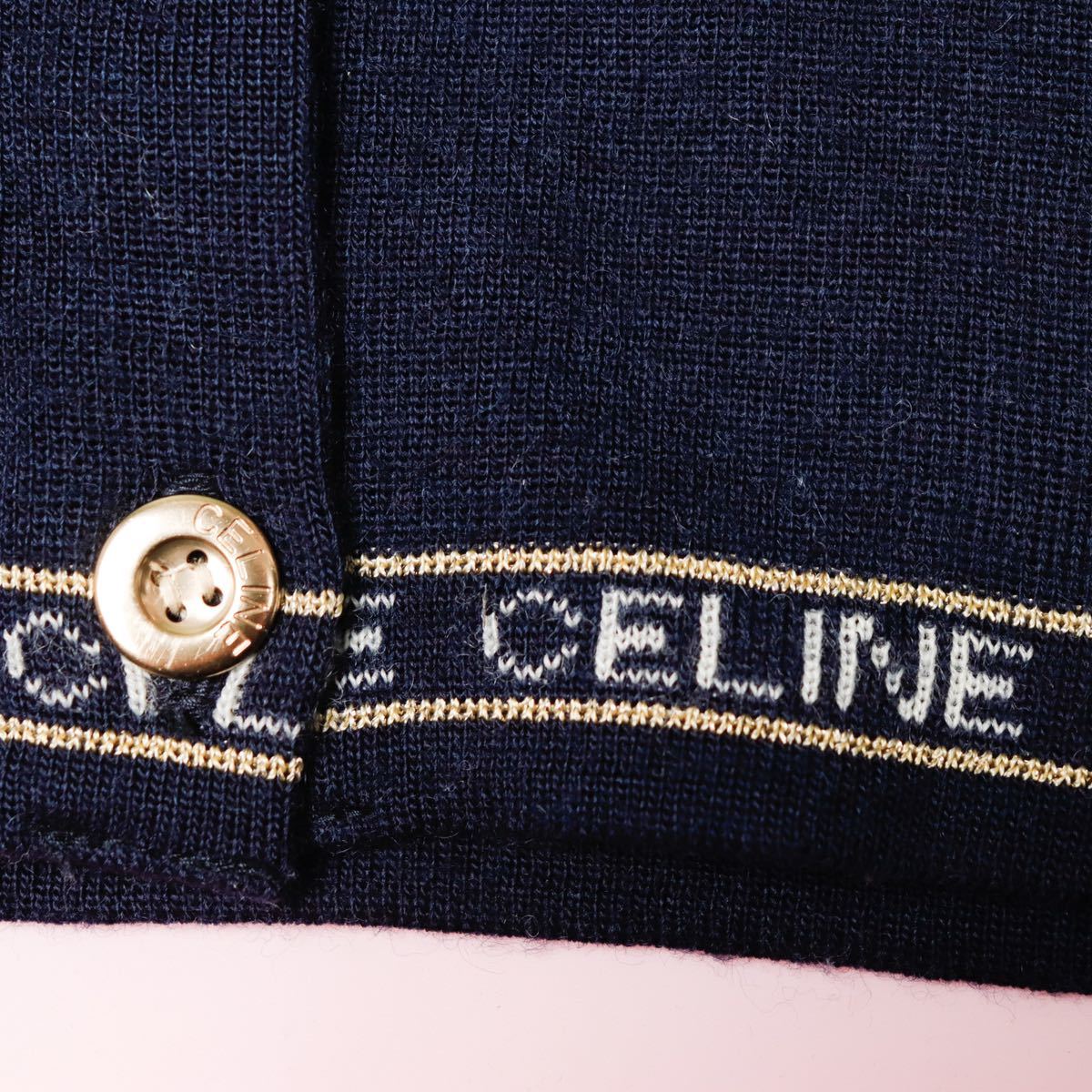 美品】CELINE セリーヌ セーラーカラー カーディガン 90 美品】CELINE セリーヌ セーラーカラー カーディガン 90
