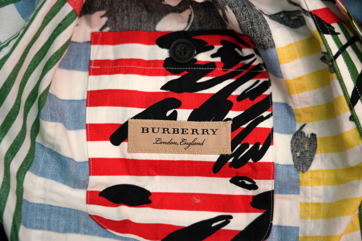  прекрасный товар * Burberry BURBERRY общий рисунок принт рубашка жакет (L) * освежение принт jacket 