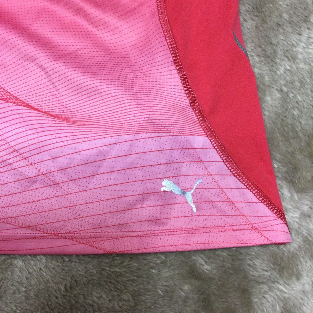 超お値打ち出品　PUMA Lady's フレンチスリーブTシャツ Mサイズ　ピンク　usedほぼ新品_画像3