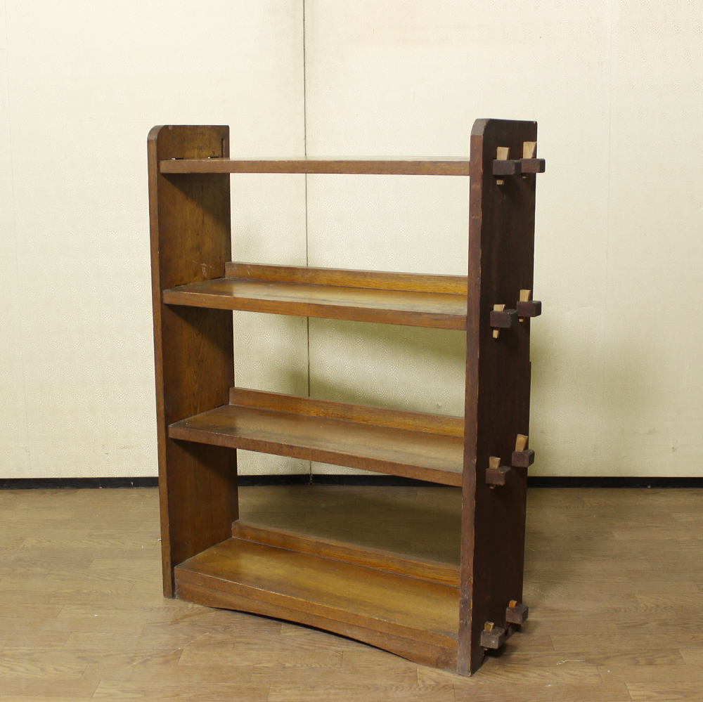 古い楔留めの木製本棚 古家具/店舗什器/食器棚/古道具/アンティーク