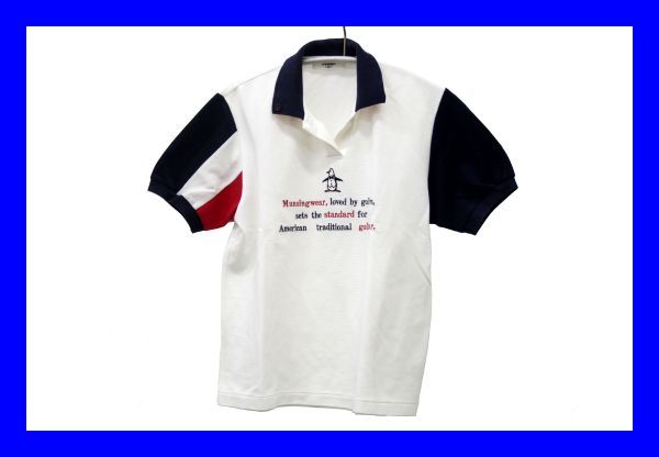 最も Munsingwear マンシングウェア 服上 ○美品 ゴルフ F4512 紺 白
