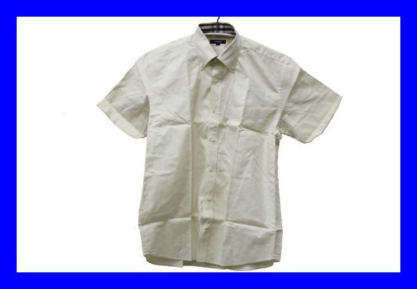 ●未使用品 バーバリー Burberry 三陽商会 ボタンダウン メンズ半袖シャツ Lサイズ ノバチェック クリーム色 紳士 服上 F4515