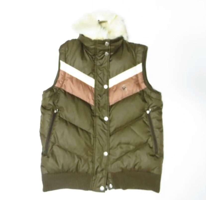 [ apparel ]* beautiful goods * le coq sportif Le Coq down vest L lady's Brown tea Golf fur attaching 