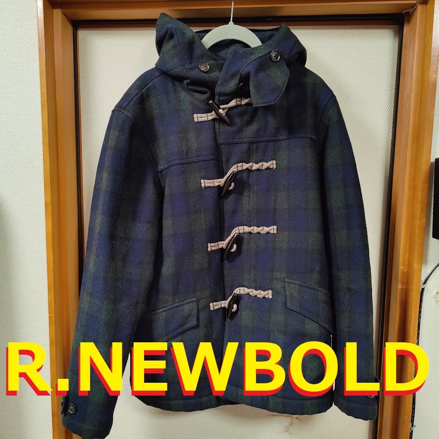 【送料無料】 R.NEWBOLD ブラックウォッチ柄 ダッフルコート Mサイズ R.ニューボールド アールニューボールド_画像1