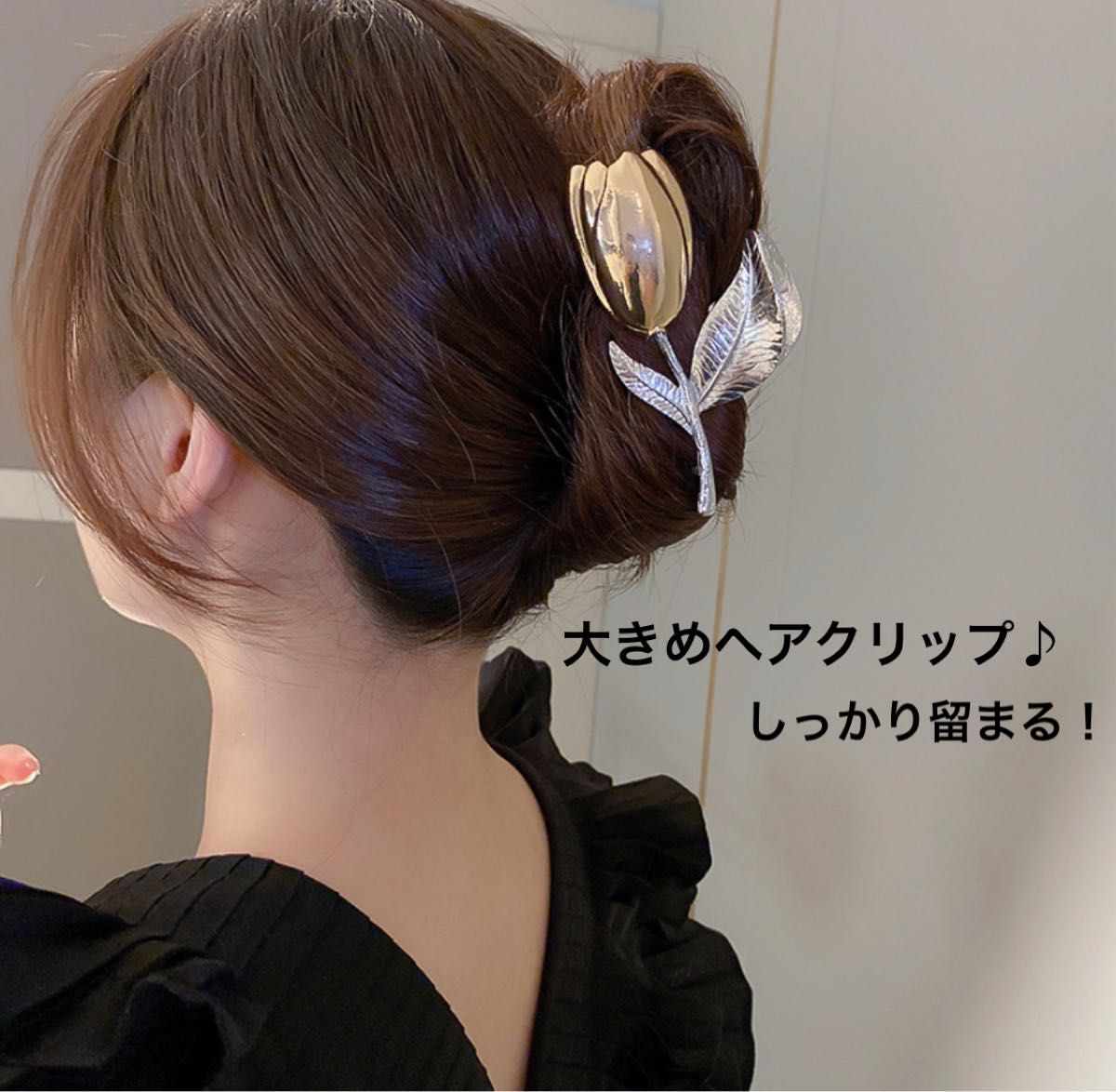 リボンバレッタ ヘアクリップ 髪飾り 髪留めクリップ バナナクリップ