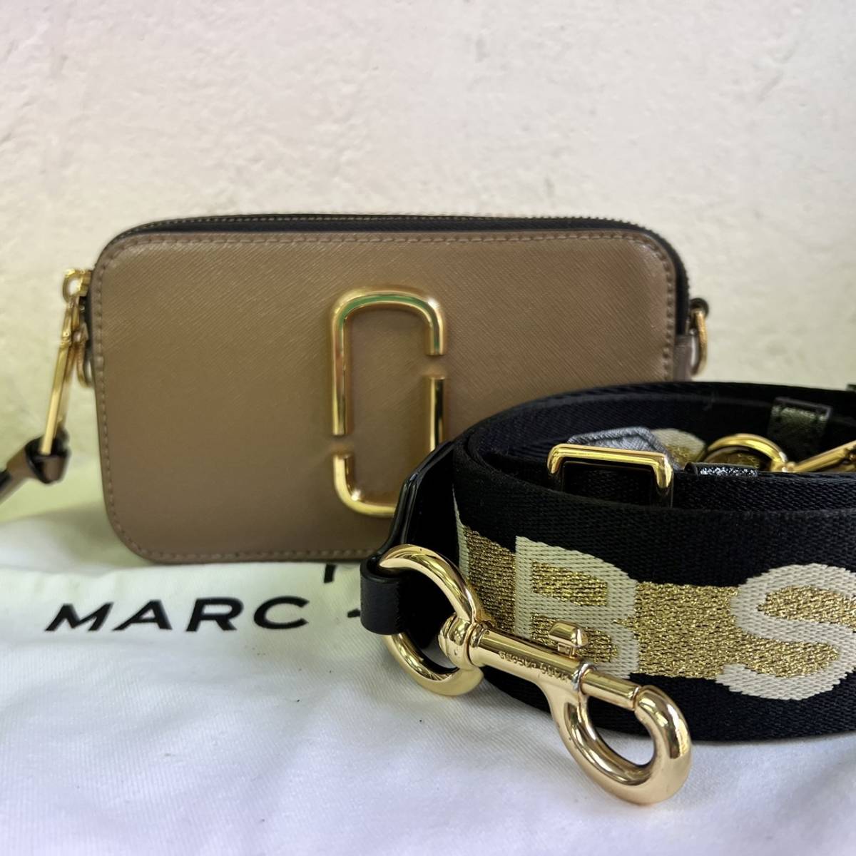 マークジェイコブス MARC JACOS スナップショット カメラバッグ ロゴ レザー 2way クラッチ ショルダー バッグ ブラウン _画像2