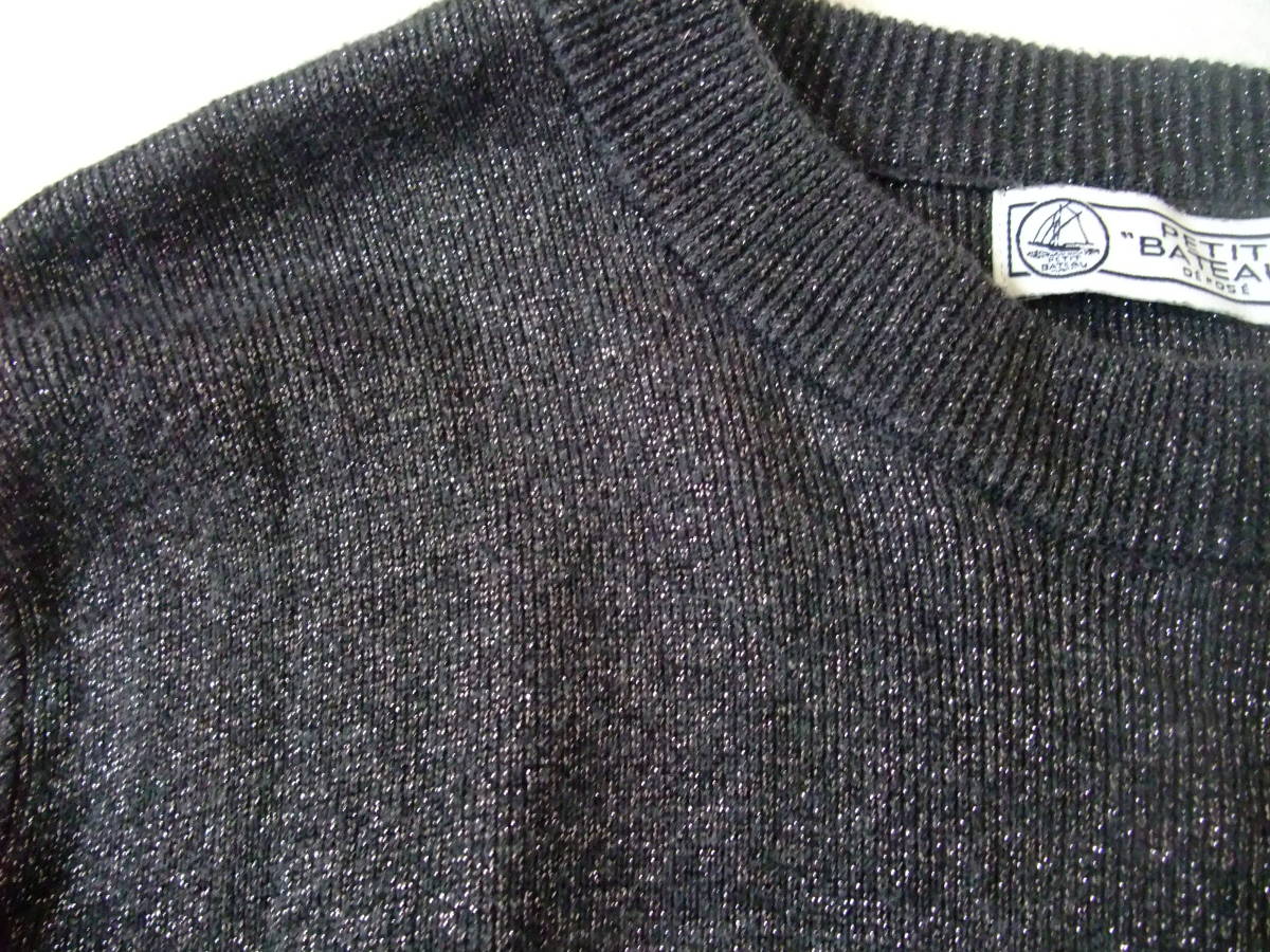 ●PETIT BATEAU ラメ入り綿ニット S_画像3