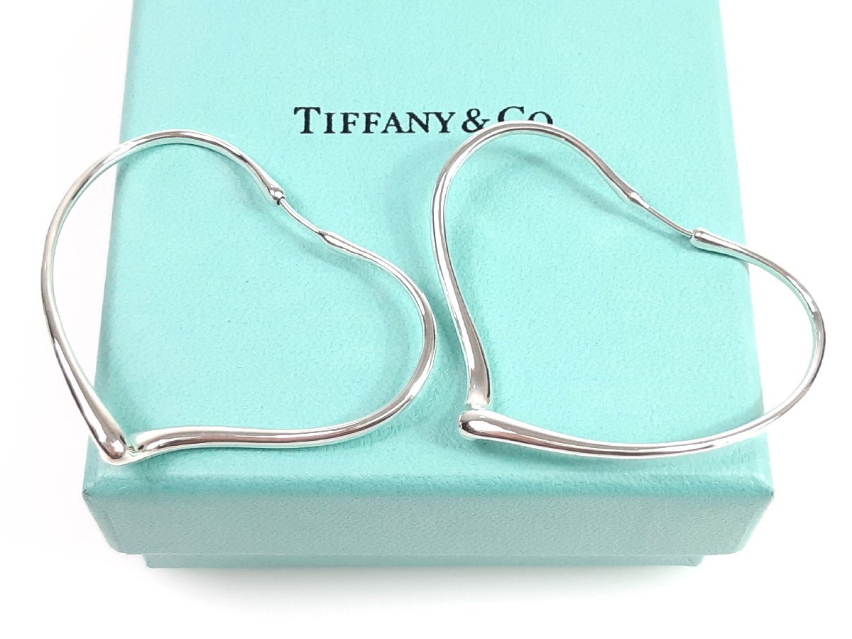 美品 ティファニー TIFFANY エルサペレッティ オープンハート フープ