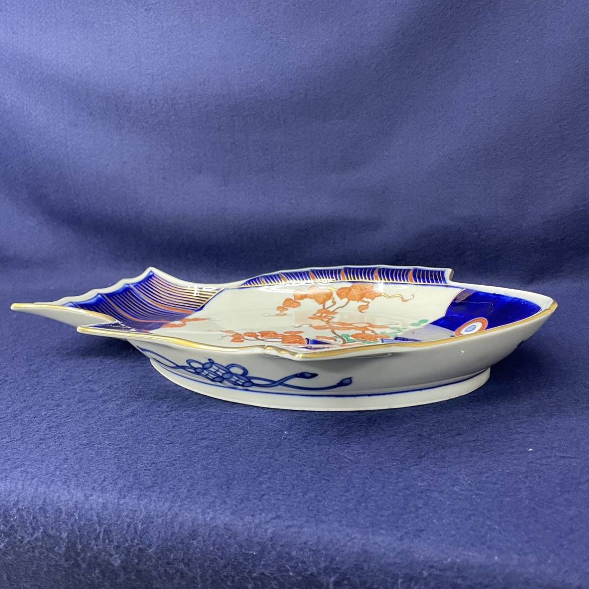 お買得!】 未使用保管品 有田焼 賞美堂 其泉窯 葡萄 長角皿 元箱なし