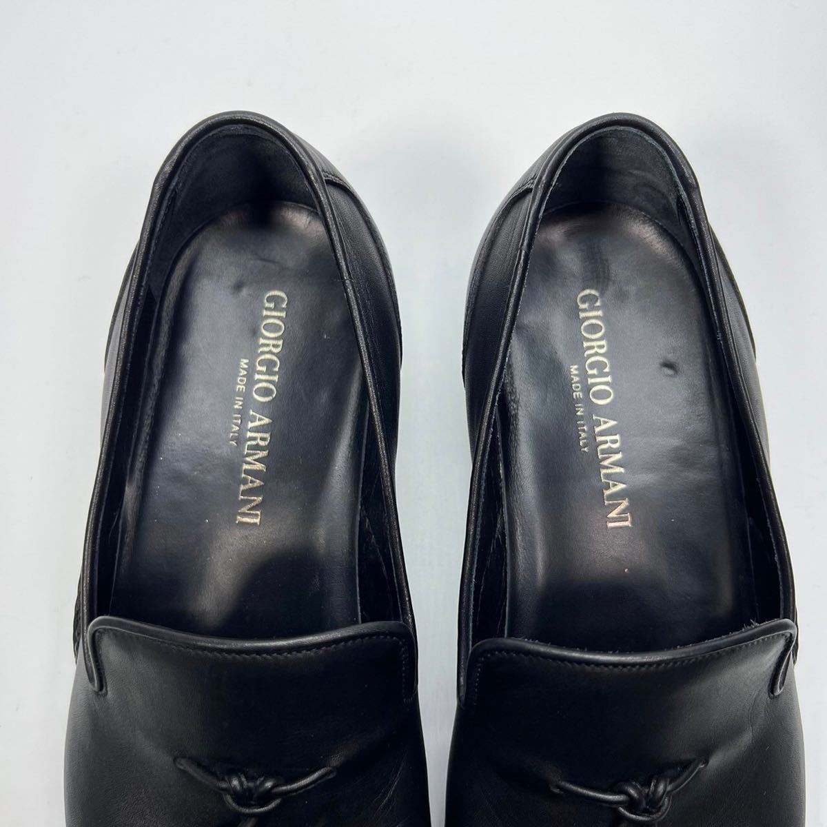 GIORGIO ARMARNI ジョルジオアルマーニ　タッセルローファー　40 1/2 25.5cm メンズ　靴　シューズ　オパンケ製法　ブラック　黒_画像6