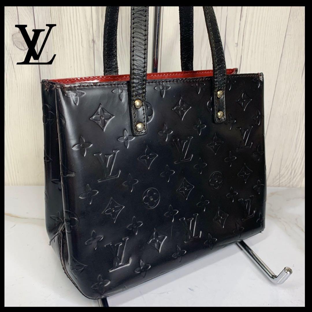いラインアップ LOUIS VUITTONトートバッグ レザー パテント黒 マット