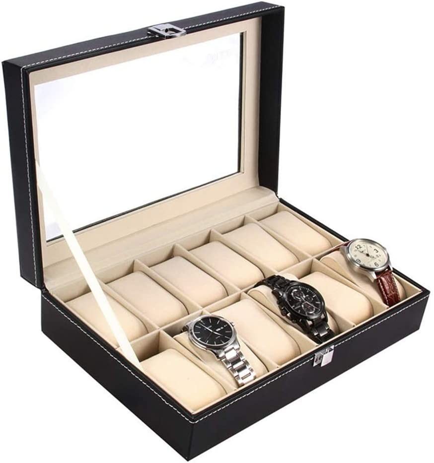 腕時計 ケース 12本 時計ケース 収納 ボックス コレクションケース 収納ケース 展示BOX ショーケース 収納 保管 ガラス天板 鍵の画像8