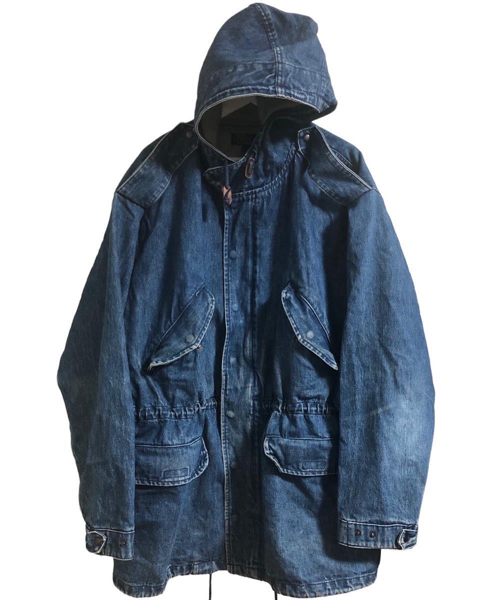 希少90s Ralph Lauren ラルフM-51 デニムモッズコート XL-