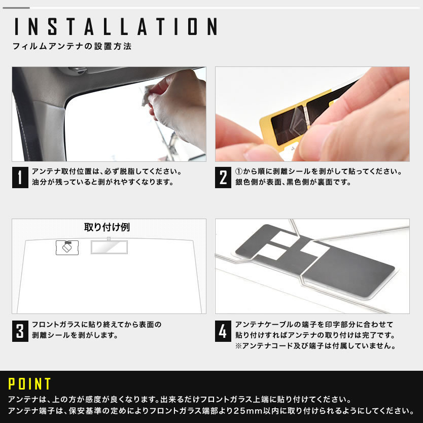 イクリプス UCNVG02 カーナビ GPS一体型 フィルムアンテナ 両面テープ付き 地デジ ワンセグ フルセグ対応_画像3