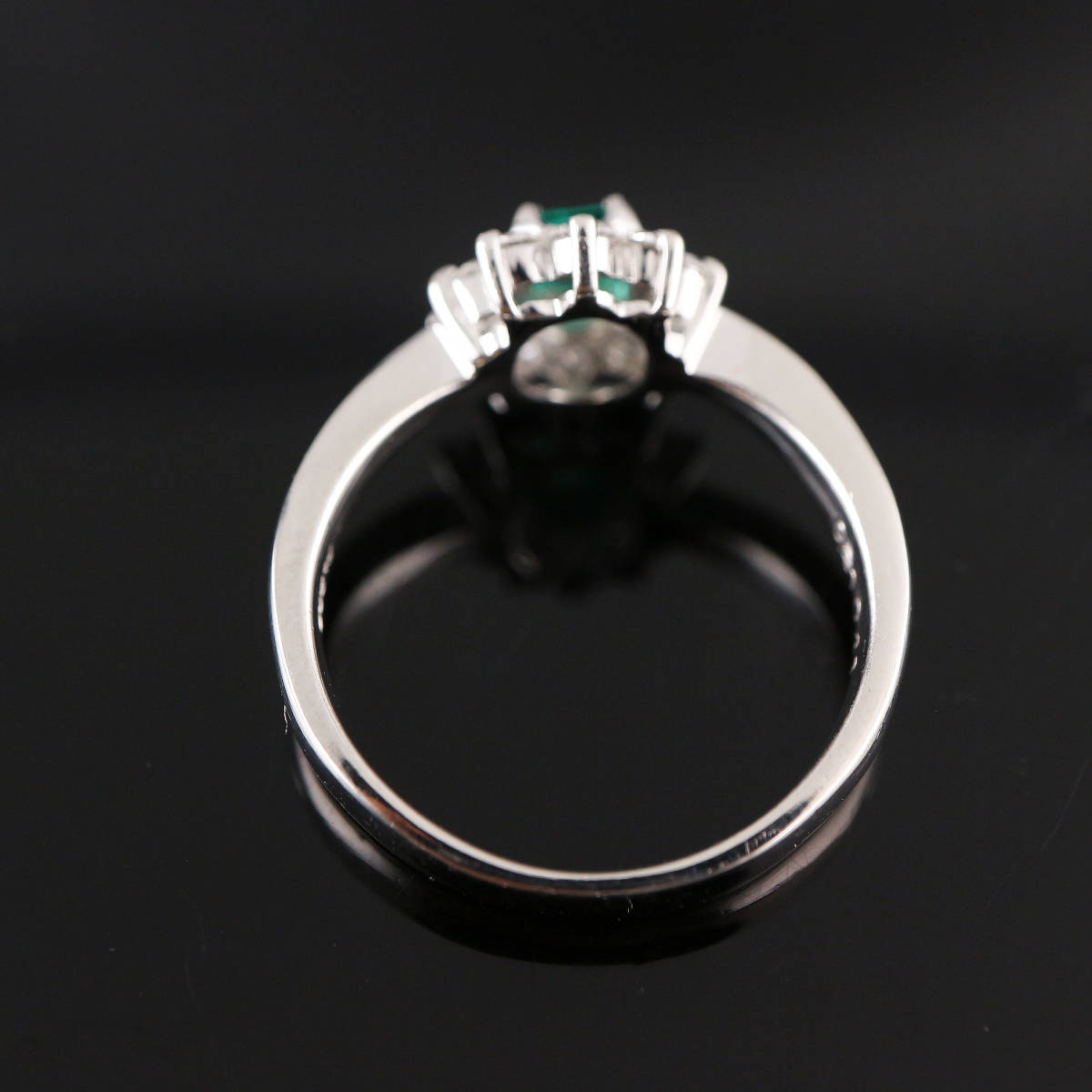 Pt900 emerald ring E0.21 D0.41 [CMK5651]