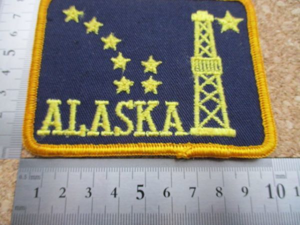 70s ALASKA アラスカ ワッペン/鉄塔ALASKA送電線ビンテージ旅行ジョーク星座Vintage電線スーベニア北斗七星PATCH土産USA星 D6_画像9