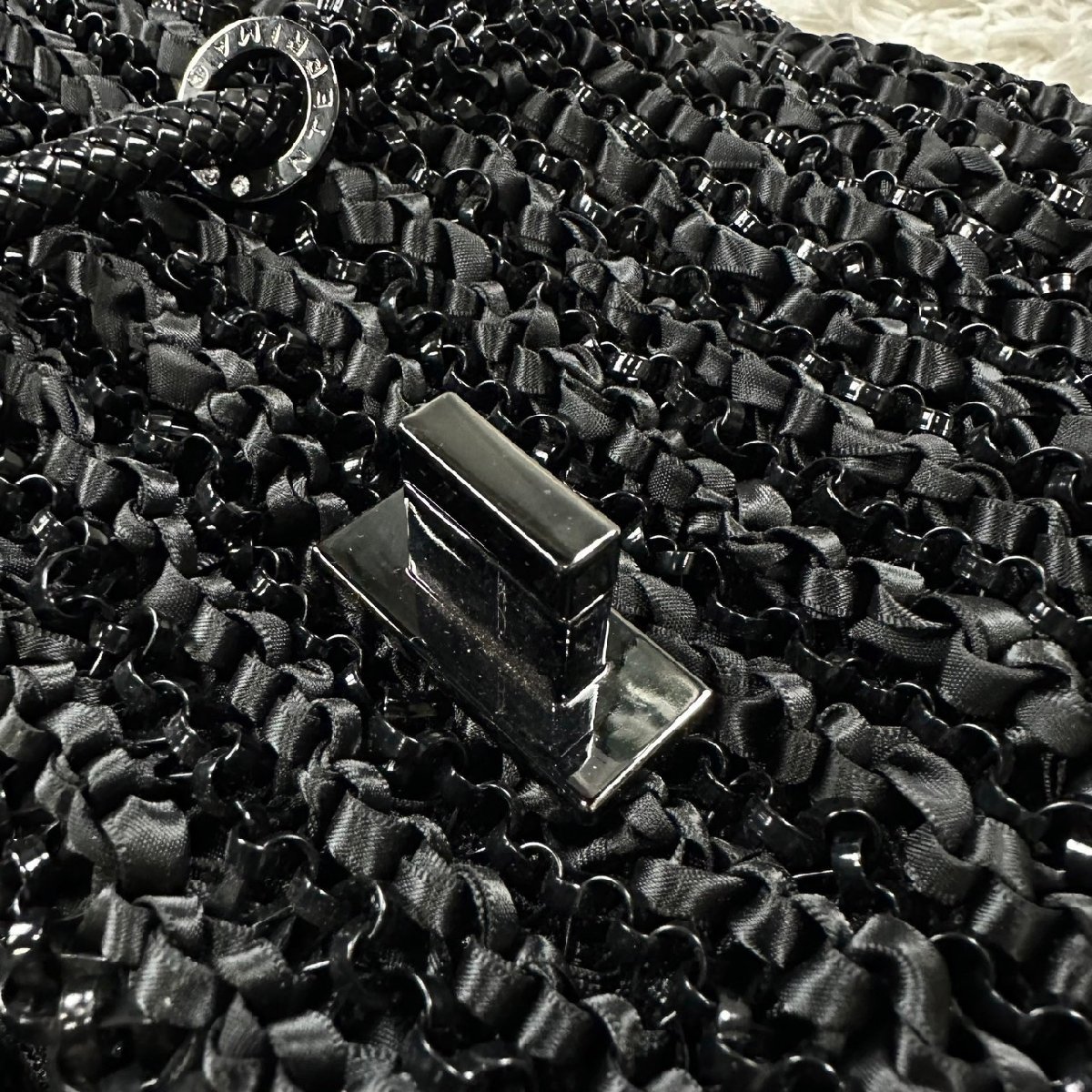 【極美品】アンテプリマ トートバッグ ターンロック サテン ワイヤー 黒 A4 大容量
