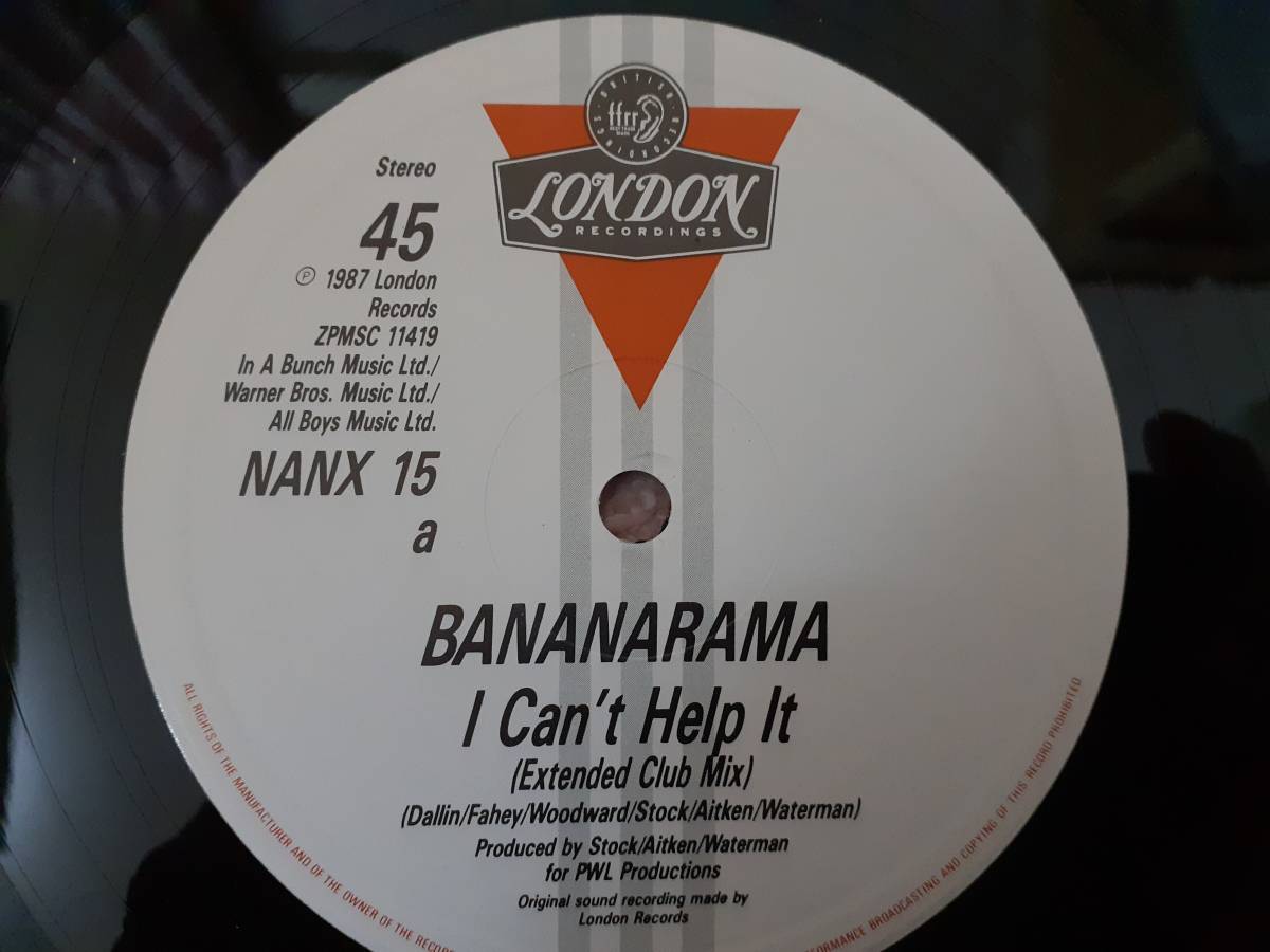 美盤　Bananarama　バナナラマ　I Can't Help It (Extended Club Mix)　UK盤 12” シングルレコード 　_画像4