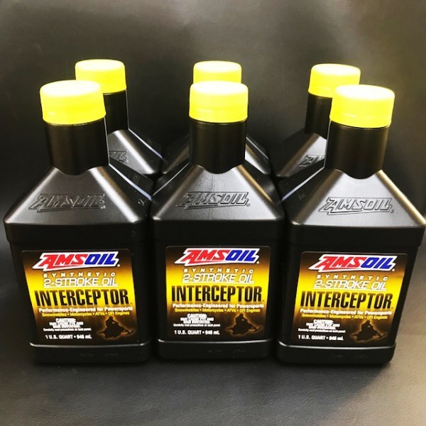 ★AMSOIL（アムズオイル）　INTERCEPTOR 2-Stroke Oil　インターセプター2ストロークオイル　1QT 946ml×6本　(ait-qt-1-6)　モービル★