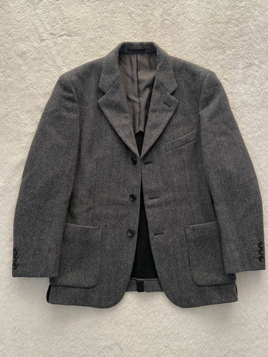 90年代 COMME des GARCONS HOMME PLUS sizeS 秋冬 ウールジャケット メンズ ブレザー コムデギャルソンオムプリュス AD1998 グレー 黒_画像1