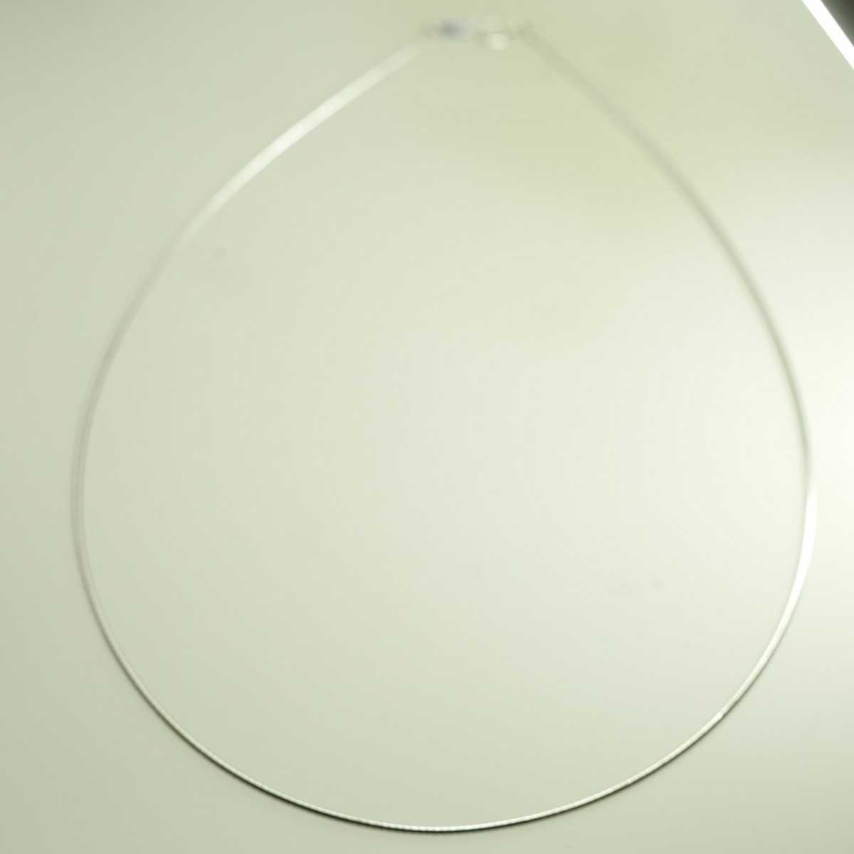 ◎K18WG シンプルなワイヤーネックレス オメガ 40cm