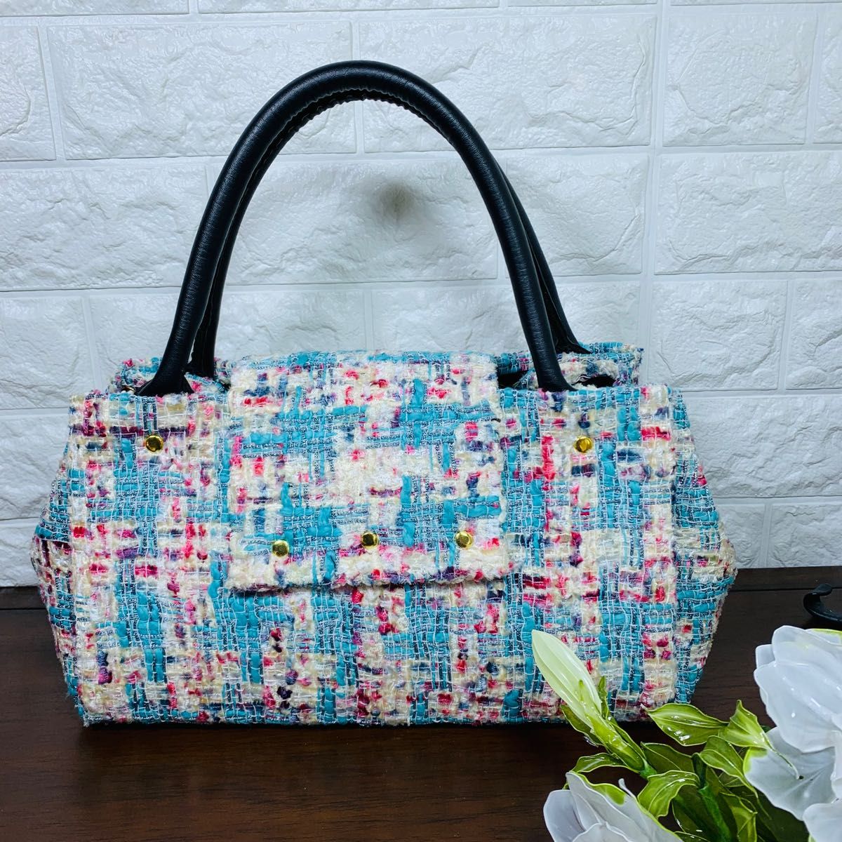 ハンドメイド ツィード ハンドバッグ リントン社 3