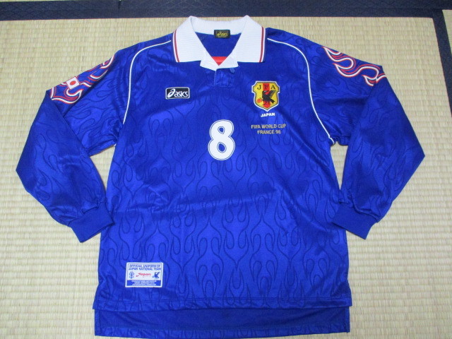 1998年 サッカー 日本代表 8番 中田英寿選手 ホーム 長袖 ユニフォーム