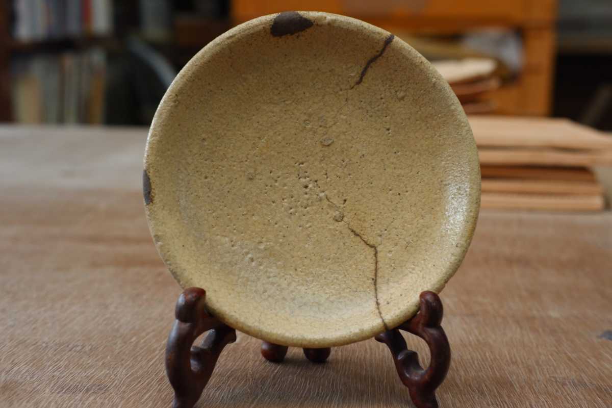 古志野 小皿 桃山 江戸時代 美濃古陶 無地志野 骨董 時代物 古瀬戸-