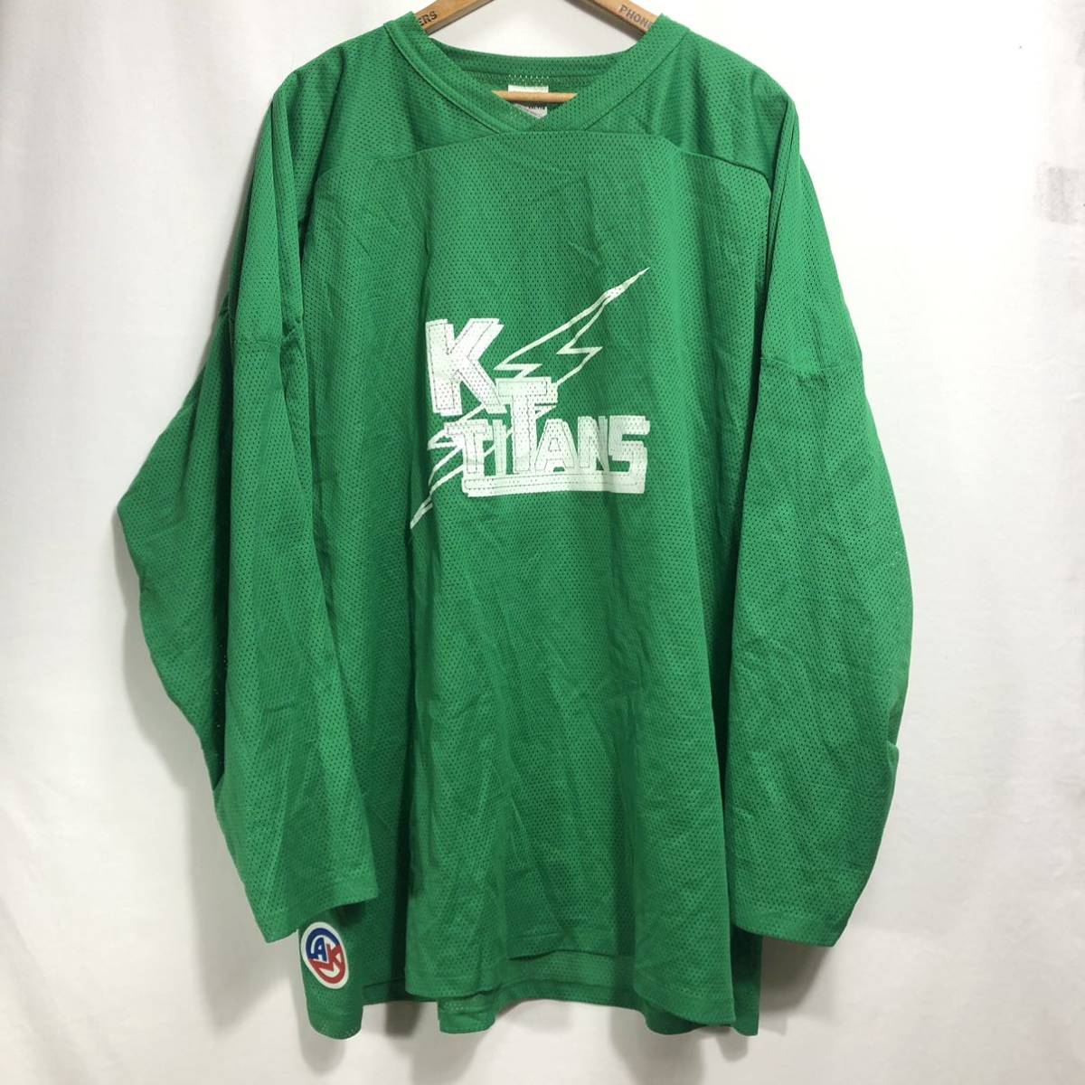 ■ CANADA製 Athletic Knit ” TITANS ” メッシュ地 ホッケー シャツ 古着 サイズXXL グリーン アメカジ スポーツ ■_画像1