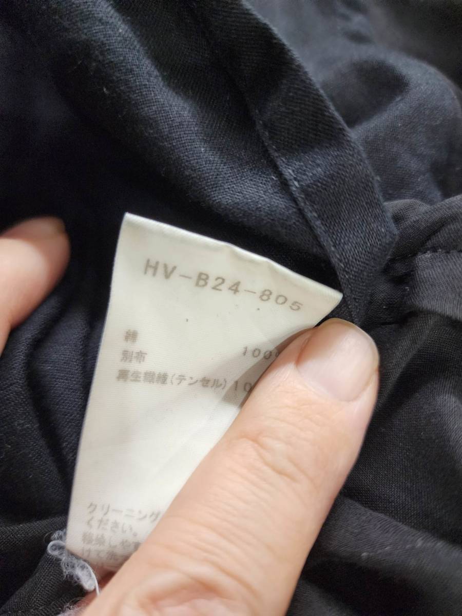 2015aw BLACK scandal yohji yamamoto 黒 ロング切替えブラウス (HY-B24-805)_画像9