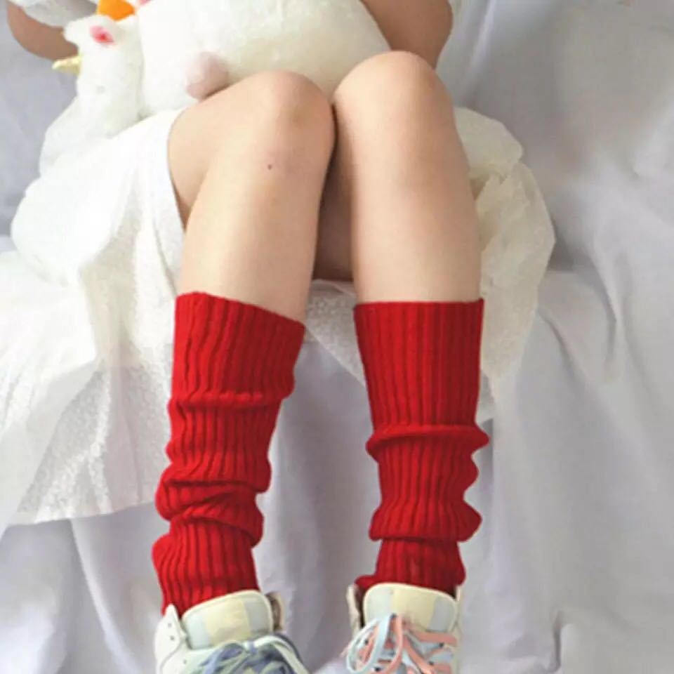  Dance woman solid candy - color knitted winter leg warmers Roo z style boots socks gift color red 