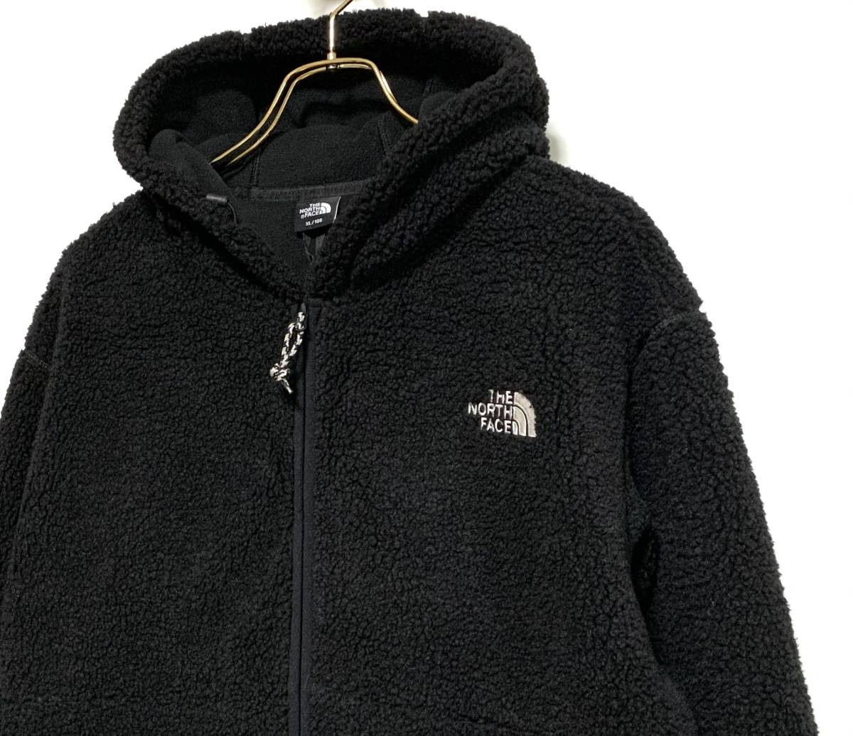 【新品】THE NORTH FACE CAMPGROUND FLEECE HOODIE（XL）黒 ノースフェイス フリース フーディ パーカー シェルパ ボア_画像3