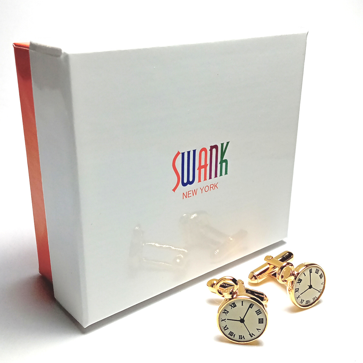 [swc14] новый товар SWANKs one k запонки кафф links часы узор Gold × белый карманные часы 