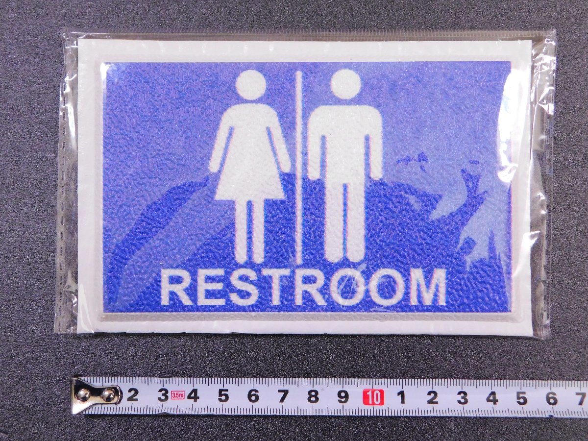 デコサインステッカー【RESTROOM/トイレ】 壁紙シール ウォール アメリカン お手洗い ≪サイズ 100×153mm≫の画像3