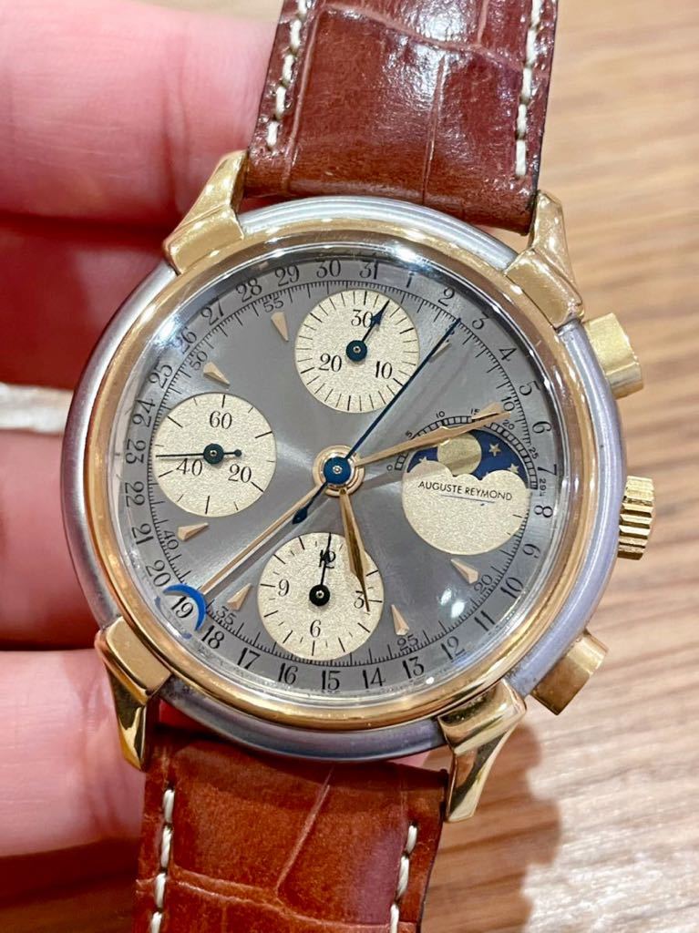 希少 美品 AUGUSTE REYMOND 自動巻 ムーンフェイズ クロノグラフ