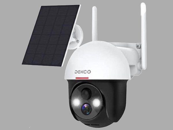 DEKCOteko* security camera outdoors turtle Rado m type solar panel supply of electricity robust 360° all direction monitoring night vision crime prevention Mike / white /1 jpy start /JLK