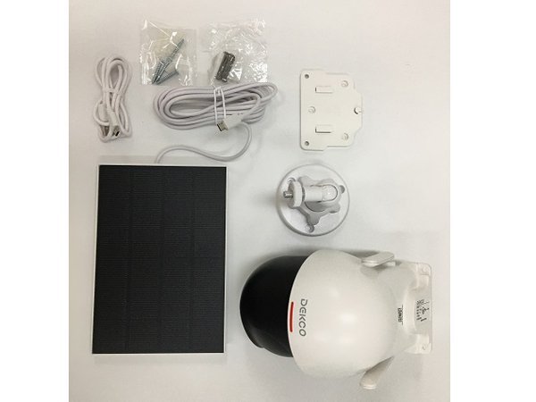 DEKCOteko* security camera outdoors turtle Rado m type solar panel supply of electricity robust 360° all direction monitoring night vision crime prevention Mike / white /1 jpy start /JLK